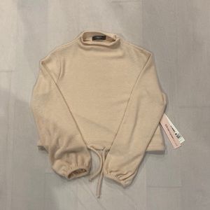 Aqua girls cropped sweater - pale pink